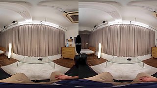 Charming Japanese seductress mind-blowing VR video