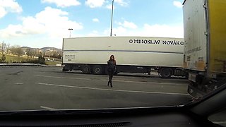 Real Czech Prostitute Takes Money for CAR SEX