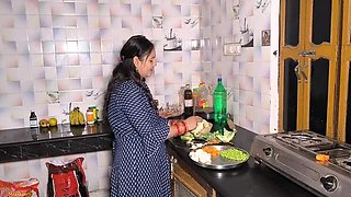 Indian Amateur Couple Cooks Up Hot Sex Recipe in Kitchen - Pujaprem Fucks Hard