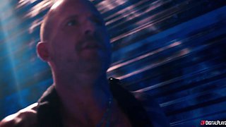 Lacey London's Fierce Battle in a Wasteland Scene