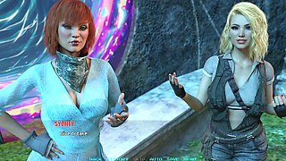 Avn Teller's triangle visual novel gameplay featuring space sex and a steamy threesome