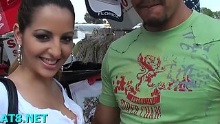 horny dude inserts dick into a wet hole of a latina whore