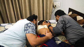 BEAUTIFUL OFFICE GIRL FUCKED BY HER OFFICE BOSS TO GET PROMOTED, HARDCORE THREESOME