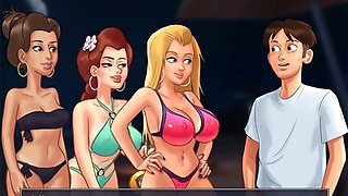 Summertime Saga Sex Party, 3 Girls One Dick - Part 177