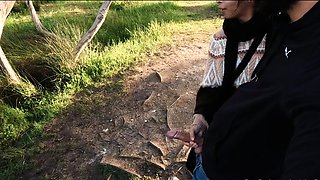 Busty Czech amateur fucks outdoor in public