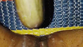 Bangladeshi girl fuking her tight pussy with begun brinjal.