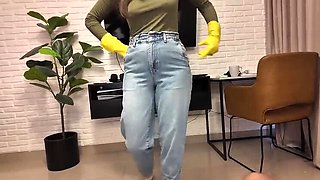 Step Mom Punishes You With Gloves Handjob & Cumshot