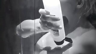 Blonde solo jerking off