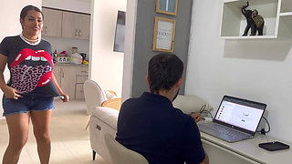 Ups! I'm Very Stupid Being Employed I'd Better Make You a Russian Dick with My Huge Tits in the Pool