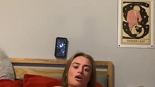 Watch this horny emo student lose control as she fingers herself harder