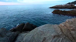Public Anal Amateur on the Rocks. Creampie. Full HD Porn.