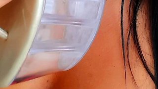 Amateur brunette chick toying her ass and pussy on webcam