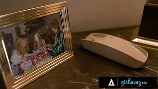 Girlsway - busty sapphic Octavia Red punished with strap-on threesome by female dom camp counselors