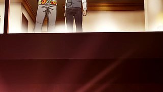 Thrilling animated showdown with fierce passion in a public arena