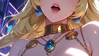 Gol Busty Princes Peach Teasing Cartoon Animation