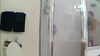 MILF stepmother spied in the shower
