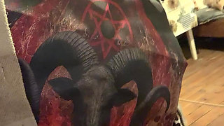 Baphomet slut shows tits