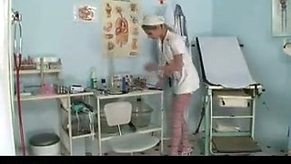 Nurse Nailed on Gyno Chair