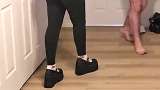 Homemade MILF Miss JJ Chose Intense Ballbusting & Obedient Slave Couple - Amateur Femdom in Glasses