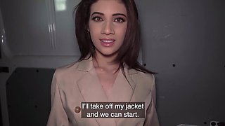 Dark haired girl with a round ass needs hard cock