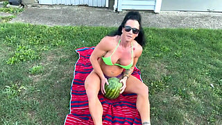 Muscle MILF Kandys Watermelon Crush Domination
