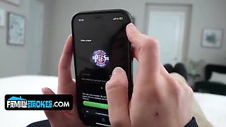 Stepbro Caught Watching Porn by Horny Stepsisters - Threesome Fuck with Little Pussies