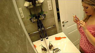 No Panties Hottest Girlfriend in the Bathroom