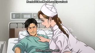 Megs busty anime nurse gives sensual blowjob to one patient