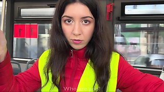 I seduce a hot bus conductor girl and invite her to my place for a satisfying fuck session