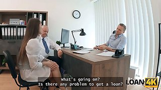 Loan4k. amateur aggressive office xxx with cool mina k and a loan manager