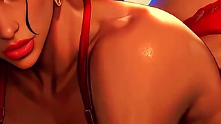 4K 100% Ai Generated 3D Soft Looping Pmv: Dark-skinned Thick Ass Gentle Twerk on Tropical Beach in Sexy Bikinis