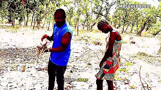 Village duo ,luvs railing, gargling, spreading vag on BIG BLACK COCK cougar doll ,after farm work