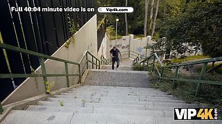 Vip4k. screwed a hot tourist girl, while her bf was knocking on the door