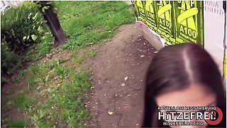 Public Pickup: Brunette Bratty Slut From Germany With Deutsche Amateure And Lullu Gun