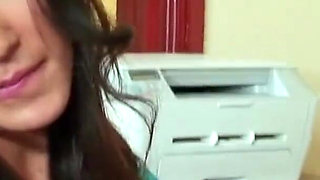 Her interview today is very body-intensive that pleases the thin, black-haired girl