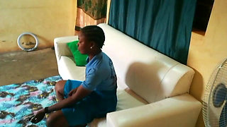 African Girl in Uniform Gets Fucked by Burly Black African