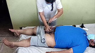 Busty Nurse Helps Patient on Clinic Desk - Deepthroat & Ride