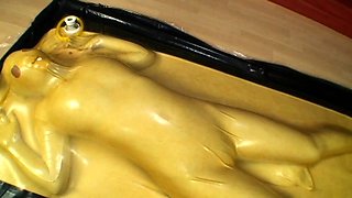 two women fetish latex asslicking and anal mff