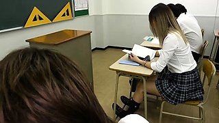 Asian college girl gives blowjob and takes