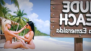 A Day At The Nude Beach - 3d Animation