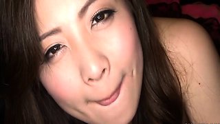 Asian amateur Mao Hamasaki demonstrated a blowjob in pov