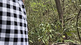 Naughty Maid in the Wood up Close Pisses the Most