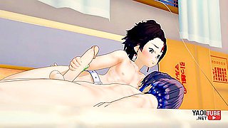 Demon Slayer Hentai - Tanjiro Handjob To Inosuke With Car Toon