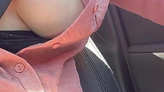 Flashing My Juicy Tits While I Drive Around