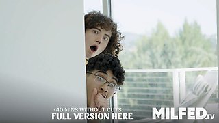 Busty cougar Natasha Nice caught her milf's best friend hardcore her sonnie