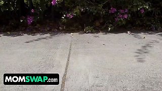 Momswap - 2 hot mummies interchange their boys and spread their feet to metal out issues between them