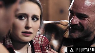 Buxom Laney Grey sucks two cock and begs for more