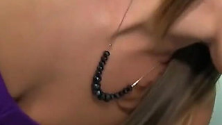 Jamie Jackson gets her pussy fingered and does blowjob with cock from gloryhole