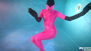 Hooded Latex Slave Weighted Underwater Control
