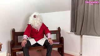 Festive Spanking Sat on Santa's Lap & Left with a Red Bottom